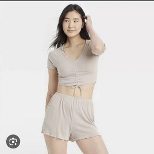 Target Colsie Cropped Top with Ruffled Sleeves